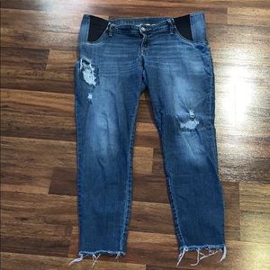 Ingrid and Isabel distresses Maternity jeggings.